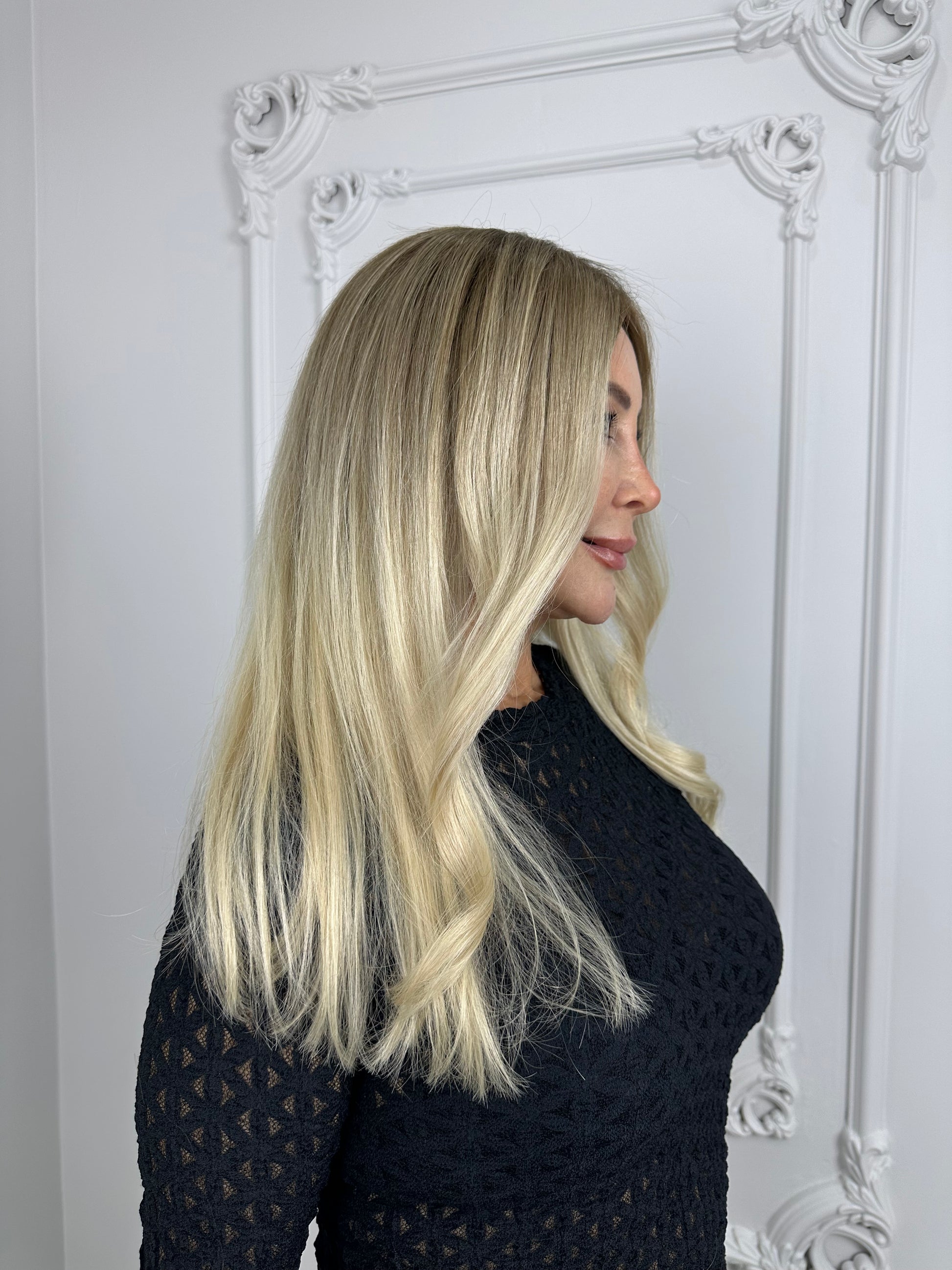 İsviçre Danteli Peruk | Platin Sarı (Ombre)