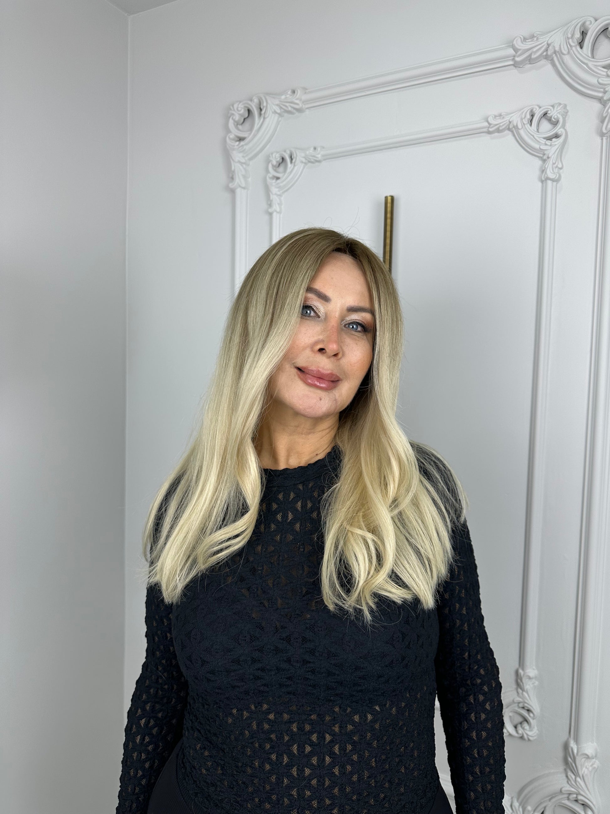 İsviçre Danteli Peruk | Platin Sarı (Ombre)